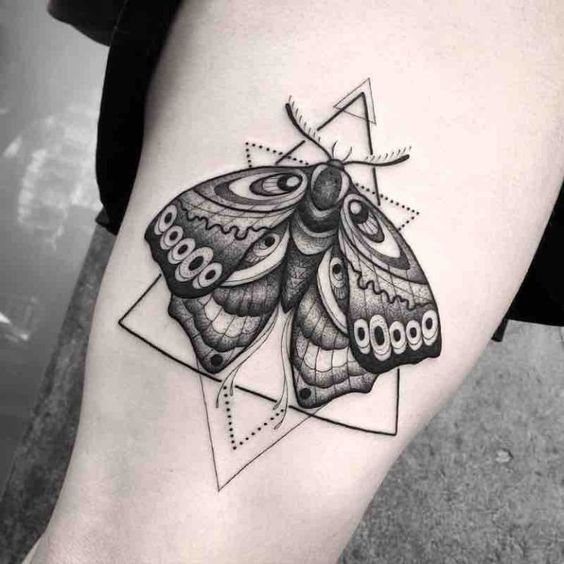 Incredible ideas for geometric moth tattoos
