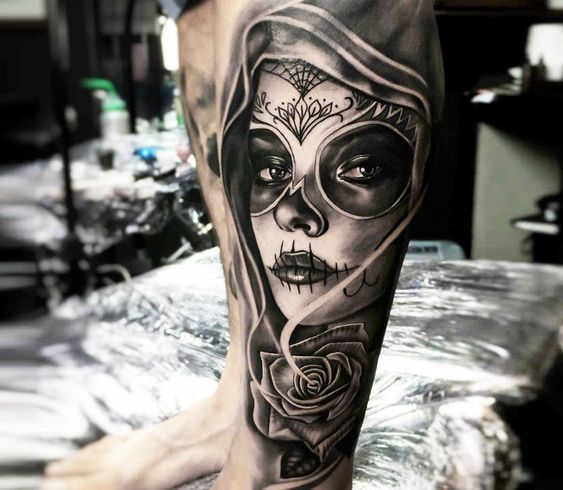 la catrina skull tattoo in progress by graynd on DeviantArt