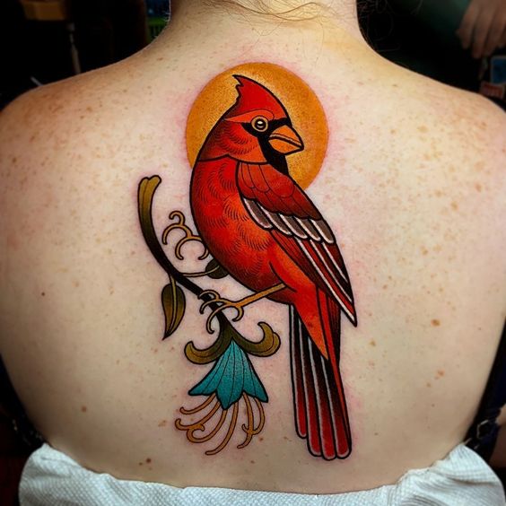 25 Awesome Cardinal Tattoos For Men And Women 1  Cardinal tattoos Red  bird tattoos Flower wrist tattoos