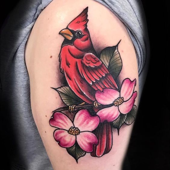 mikepacetattoo on Twitter Carolina girl cardinal flowers bird tattoo  httpstcotZOtexhWEB  Twitter
