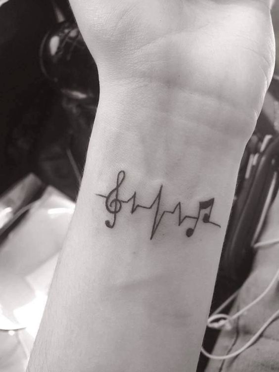 Buy Music Symbols Heartbeat Waterproof Temporary Press on Tattoo Online in  India  Etsy