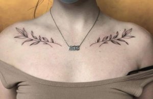 Not sure where to get a beautiful olive branch tattoo Try on collarbone 4