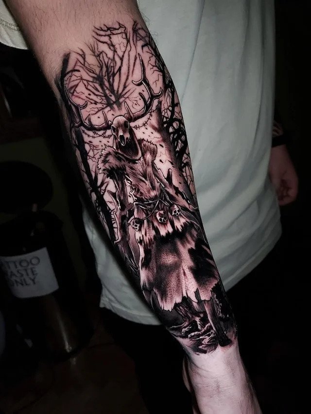 One of the best body places for wendigo tattoo is forearm
