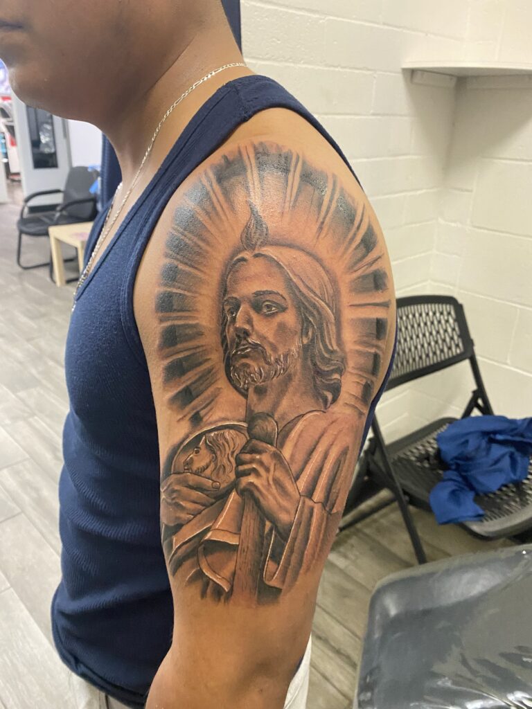 San Judas Tadeo Tattoo 15  Tatuaje de jesús Tatuaje de cristo Brazos  tatuados