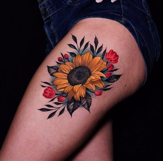 Sunflower tattoo by Phellipe Rodrigues  Post 27279