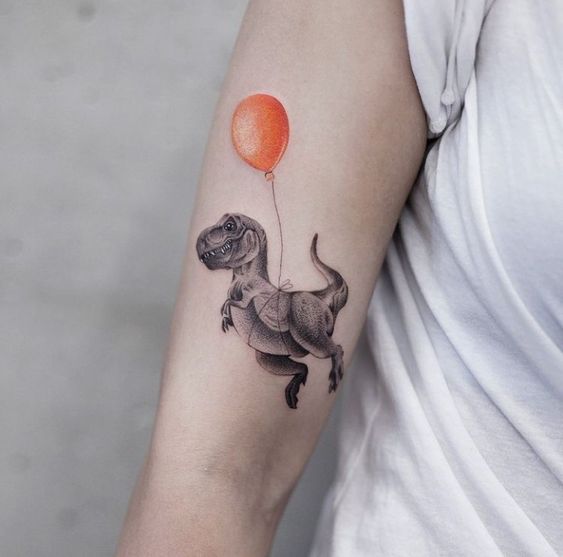 T-Rex is a scary dinosaur, but T-Rex tattoos can be really cute