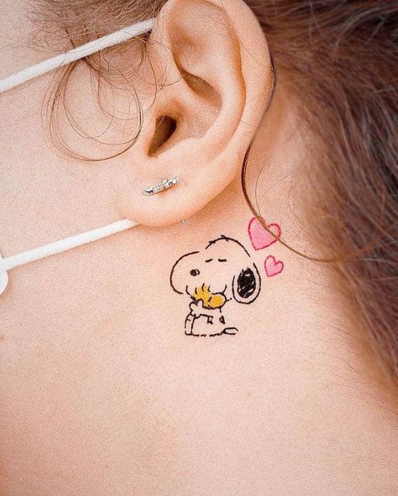 Unforgettable and successful minimalist Snoopy tattoos