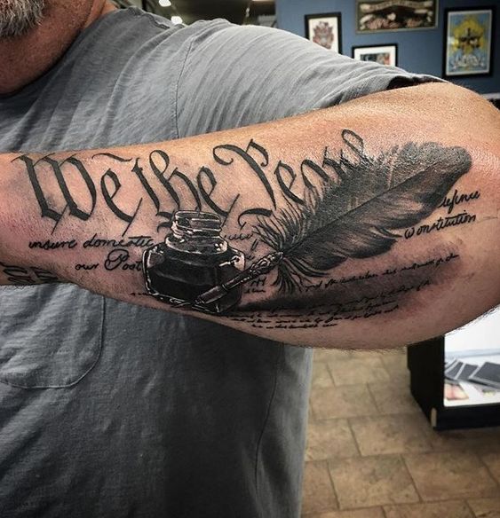 Forearm We the People tattoo