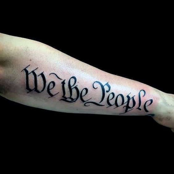 Forearm We the People tattoo