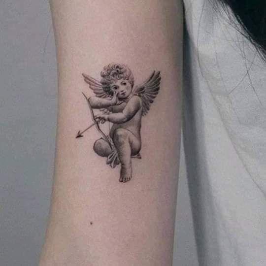Demon and Angel Tattoo Ideas  Creepy tattoos Cupid tattoo Cherub tattoo