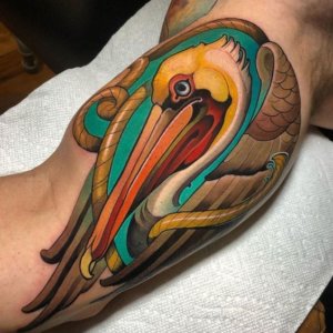 15 Tattoo ideas of pelican 9