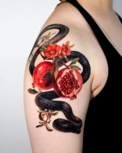 20 Best pomegranate tattoo ideas for her and him 14