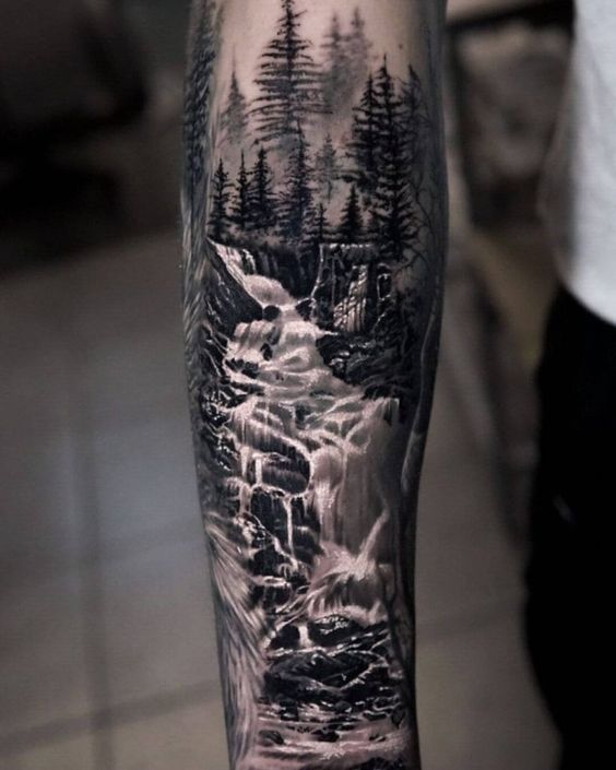 Art Immortal Tattoo  Tattoos  Black and Gray  Geometric waterfall