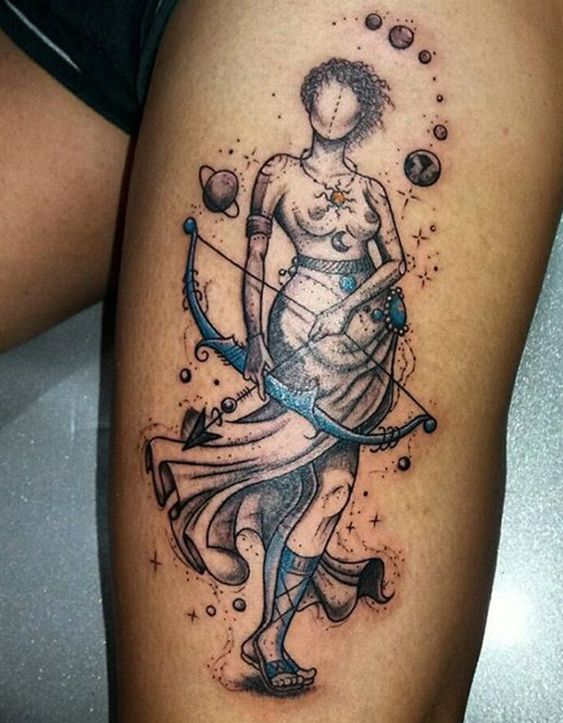 Funs of Greek mythology, check some of the best Artemis tattoo ideas