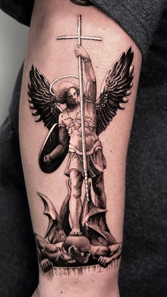 Forearm St. Michael tattoo