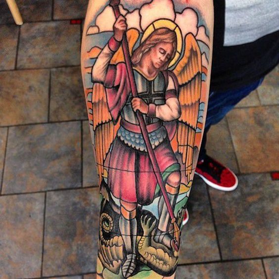 Discover more than 67 outline st michael tattoo drawing - thtantai2