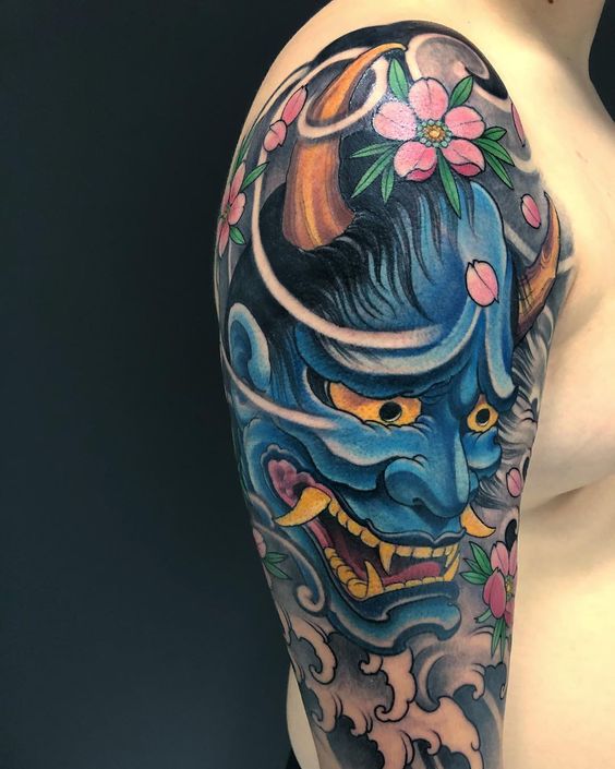 Oni mask tattoo meaning and some ideas
