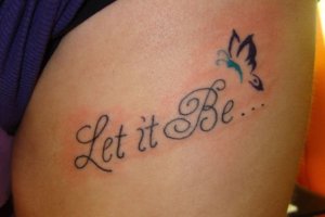 Quick start with lettering tattoos with chosen Let it be tattoos 4
