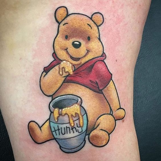 10 Best Winnie the Pooh with a honey pot tattoo ideas