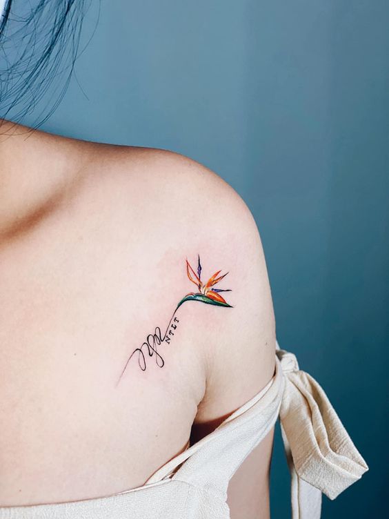 Get a small bird of paradise tattoo for unforgettable results