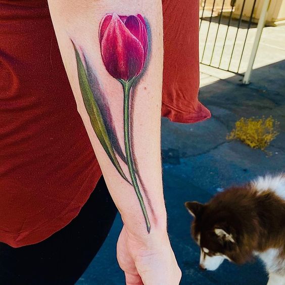 Meaning of tulip flower tattoo 4