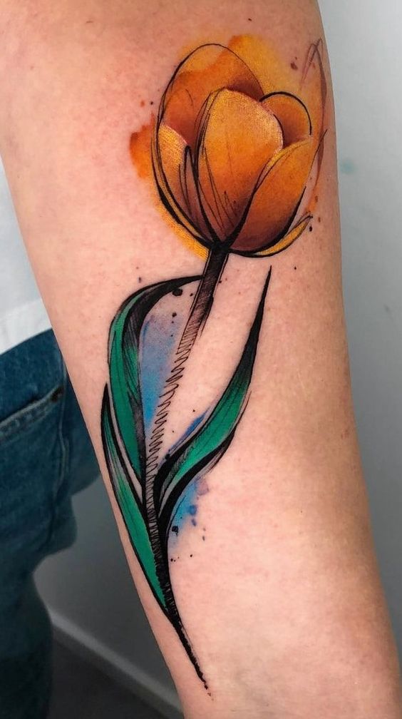 Meaning of tulip flower tattoo 5