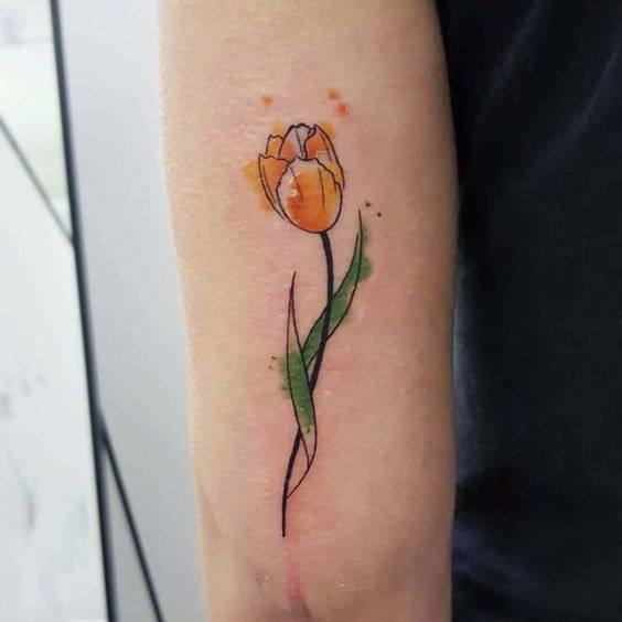 Meaning of tulip flower tattoo 6