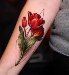 Meaning of tulip flower tattoo 8