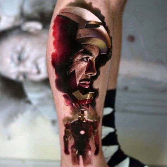 The face of a hero a stunning Iron Man tattoos