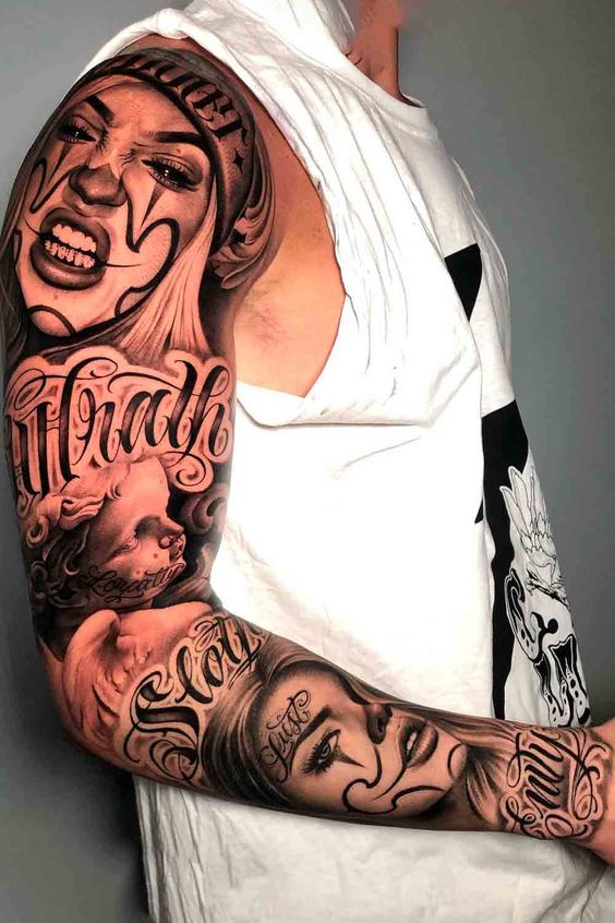 Temporary Tattoo Art Men Large Chicano Style Waterproof Full Arm Sticker  Sleeve  eBay