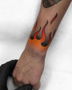 10 flame tattoos on wrist heat up your look 8