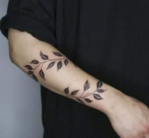 15 delicate leaf tattoo designs for forearm 7