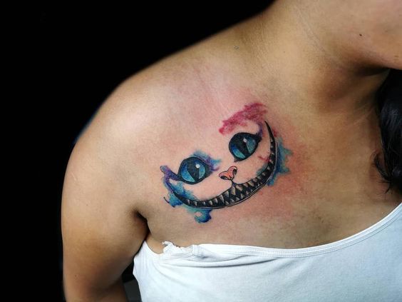 26 Cheshire Cat Tattoos for Wonderland in 2021  Third eye tattoos Cheshire  cat tattoo Unique small tattoo