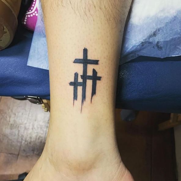 Forearm 3cross tattoo is popular and never getting old tattoo idea