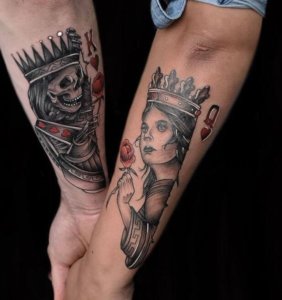 The King of Hearts with a skull tattoo designs 1