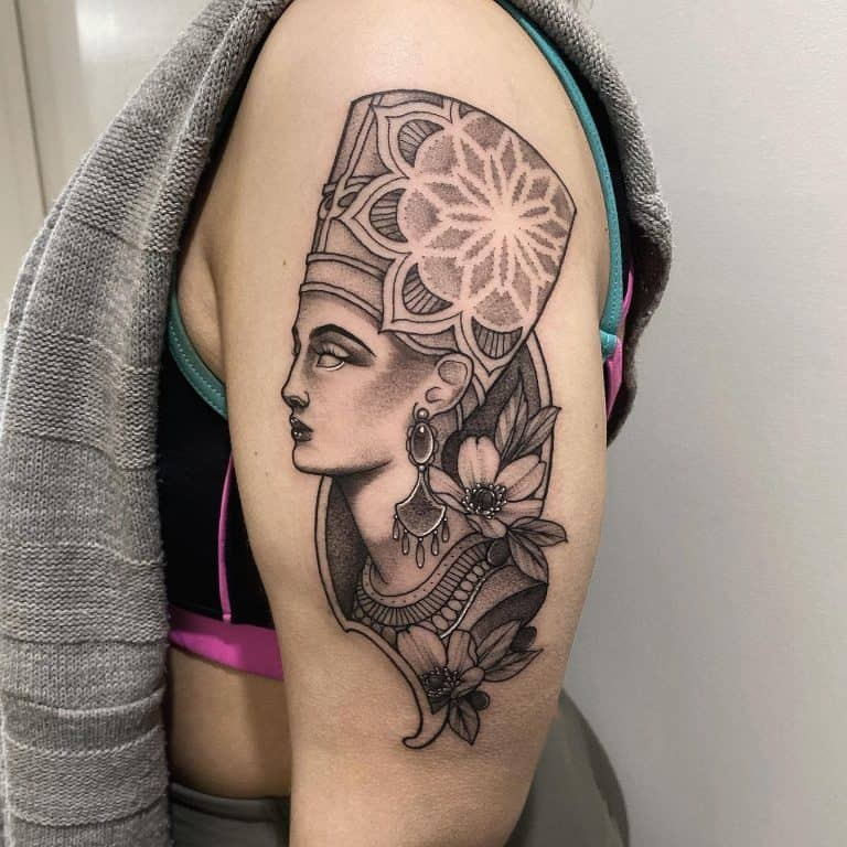 The alluring Nefertiti tattoo on your shoulder