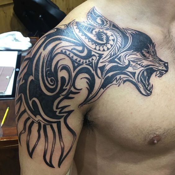 Tribal wolf Tattoo on forearm a bold  181 Tattooz Studio  Facebook