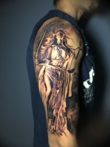 10 Lady Justice shoulder tattoo ideas A perfect blend of art and justice 7
