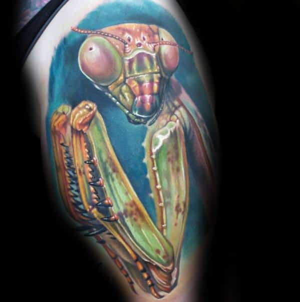 10 awe-inspiring praying mantis realistic tattoo ideas