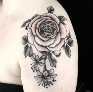 Adorable Honeysuckle Rose tattoo designs for inspiration 1