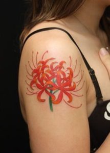 Classic elegance Traditional Spider Lily tattoo 3