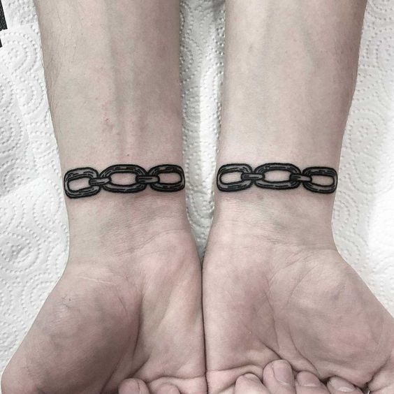 Interesting ideas for bold chain wrist tattoo