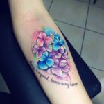 Stunning hydrangea tattoo in watercolor style: A must-have for floral lovers