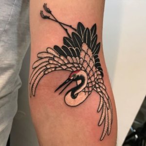 Traditional crane tattoo in 15 design ideas for your new tattoo 13