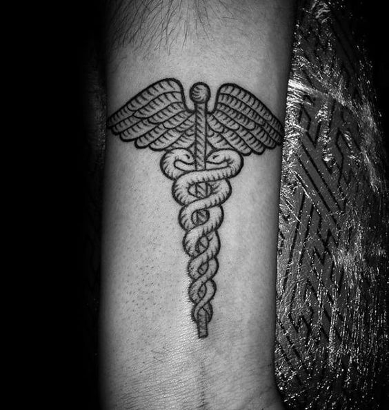 15 Caduceus forearm tattoos: A timeless symbol of medicine and healing
