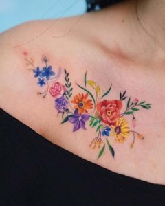 15 ways to express your love for nature with wildflower color tattoos 10