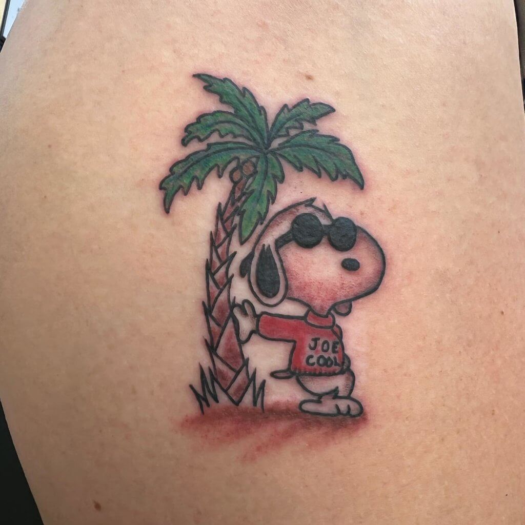 Snoopy Joe Cool tattoos as timeless tattoo for peanuts fans
