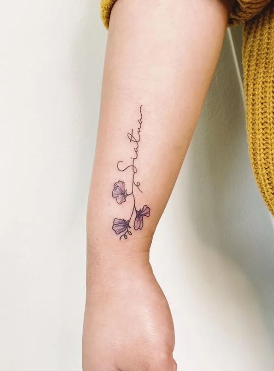 Sweet pea wrist tattoos that you’ll fall in love with