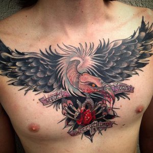 Vulture chest tattoos A unique and powerful ink choice 9