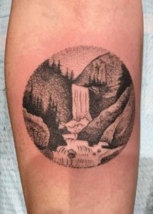 Waterfall small tattoos that evoke a sense of calm 5